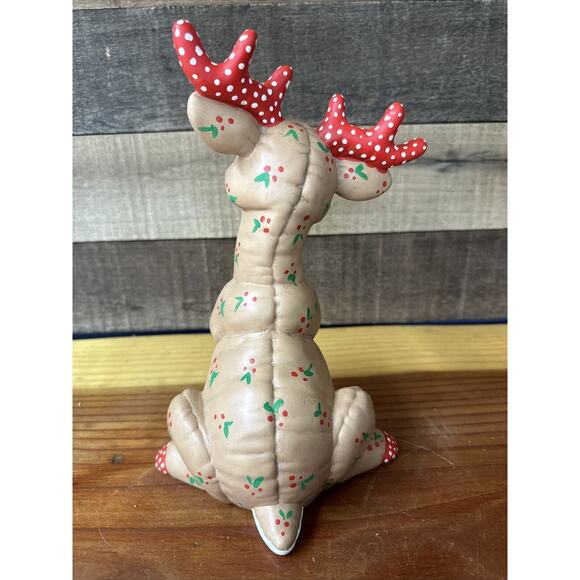 Vintage Kimple Hand Painted Christmas Holiday Deer Statue 10” - Picture 3 of 5
